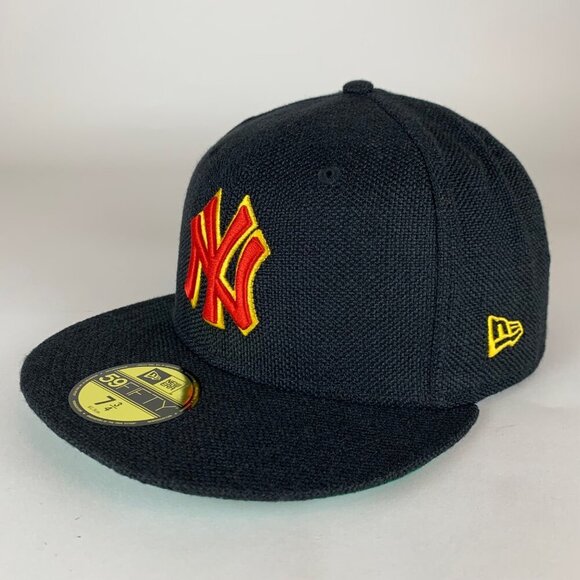 New York Yankees MLB Black New Era 59Fifty Hemp Fitted Hat 7 5/8 New - Picture 1 of 5